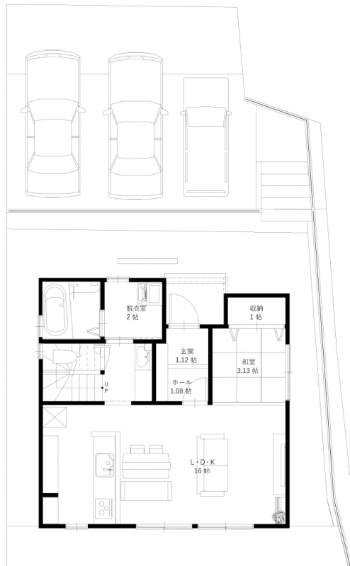 新田町 間取り図 1階