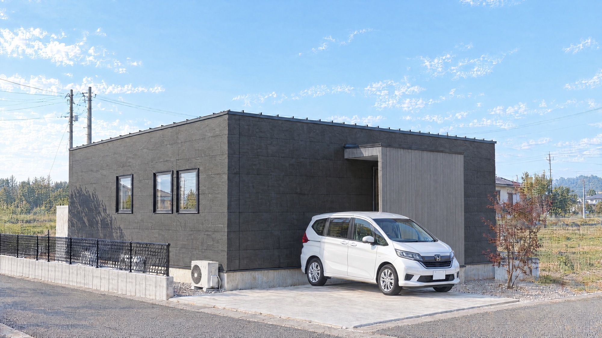吉井町直谷分譲地2号地 建売住宅B 外観完成イメージ 道路側